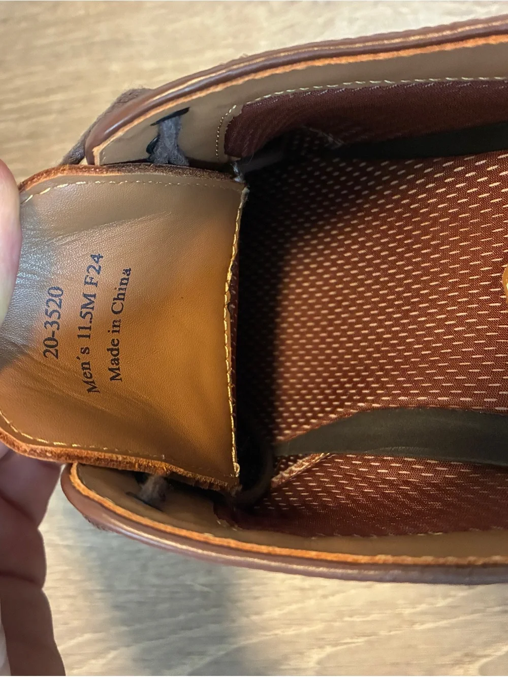 Men's Johnston & Murphy Brown Leather Shoes with White Outsole size 11.5
